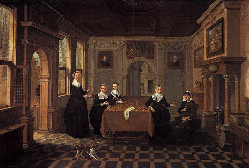 Bartholomeus van Bassen Five ladies in an interior Germany oil painting art